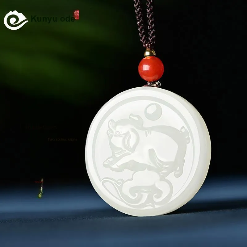 KUNYUYAO Pendants Pale Greenish White Jade Unisex-28
