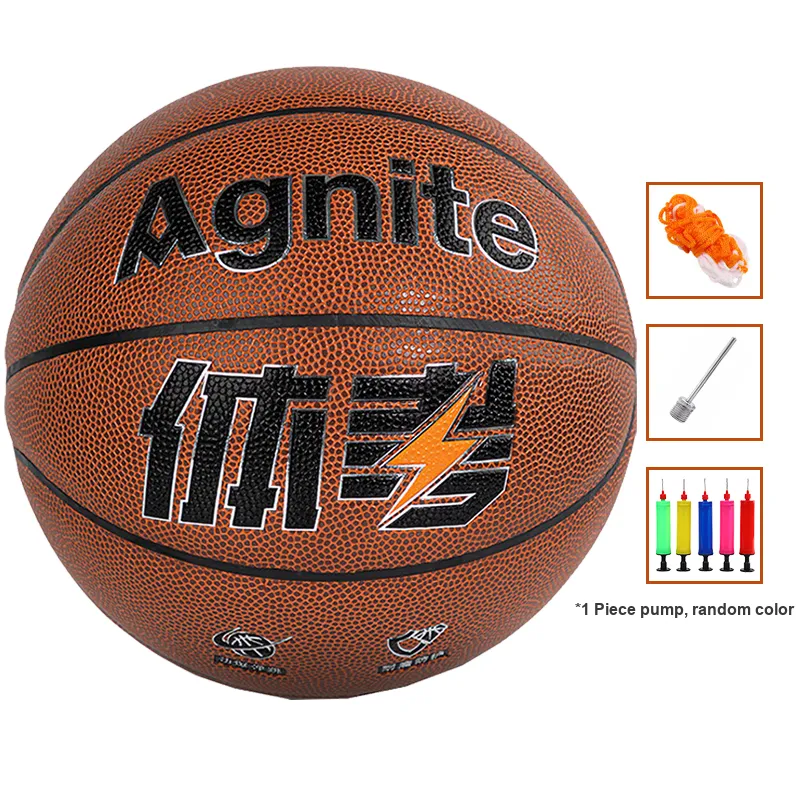 Deli PU Basketball Brown Size 5/Size 6/Size 7 Ball Training Kids'-1