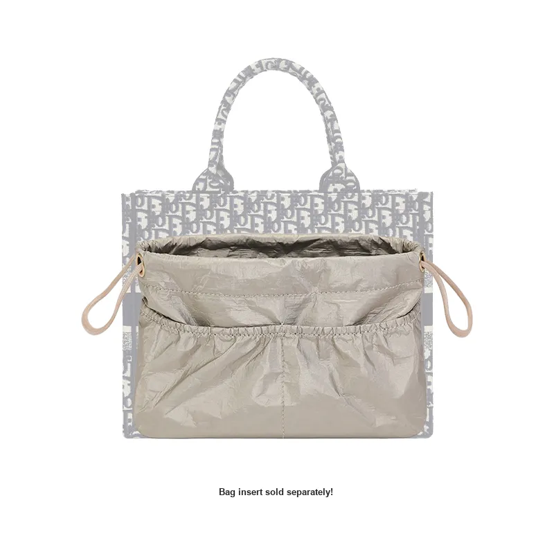 Tide DuPont Paper Storage Ultra Light Book Tote Medium Size With Inner Pouch Women's Beige/Coffee/Gray