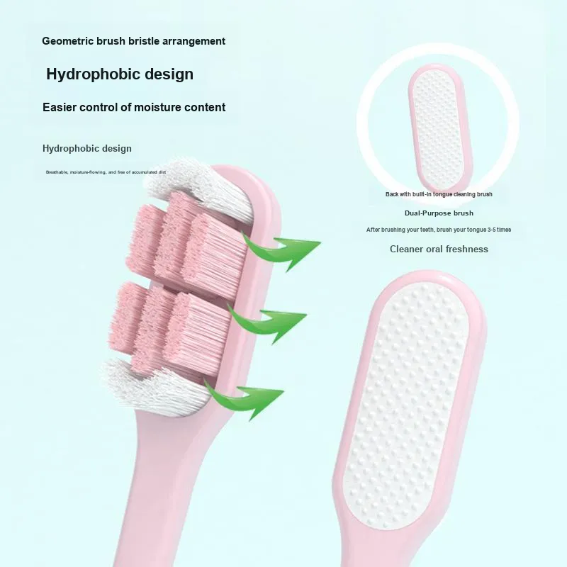 MIKEMEIZHUANG Cotton-Feeling Double-Sided Soft Wool Toothbrushes Oral Cleaning And Gum Protection-2