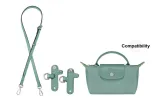 Adjustment Shoulder Strap 94-114cm+No Perforated (Lake Blue with Silver-Tone Buckle)