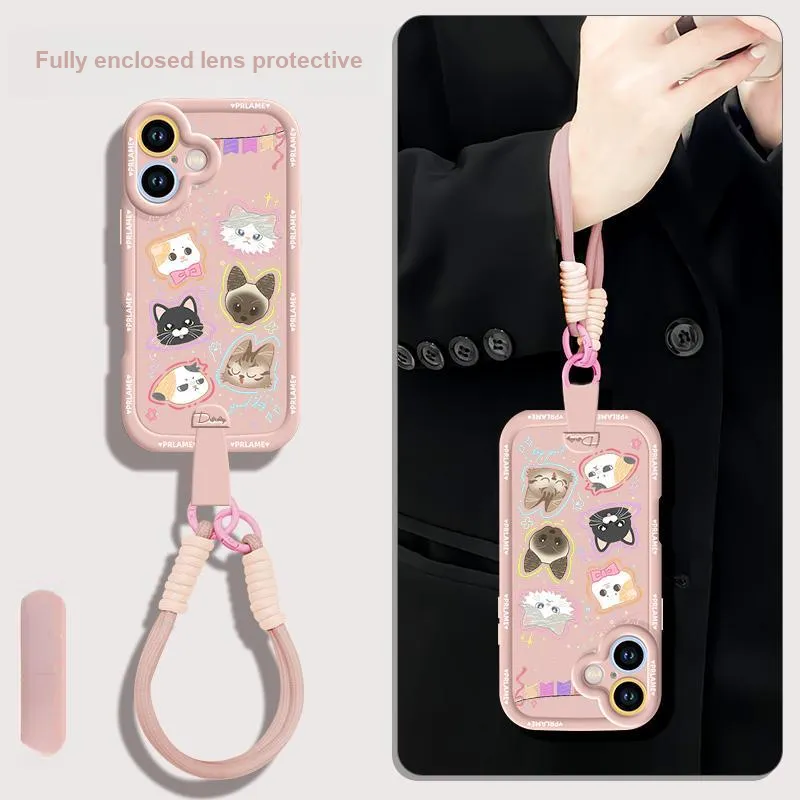 Sen Dog Silicone Material Cartoon With Lanyard Crossbody Phone Cases Compatible With Apple 16 Pro Max/Pro/Plus/15/14/13-11