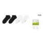 4 Pack (2 Cream White, 2 Ink Black No-Show Socks)