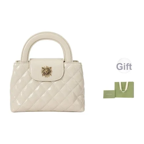 VANESSA HOGAN Helios Series Коровья кожа с узором "Ромб" Сумка Сумка через плечо Женская Экрю Черный