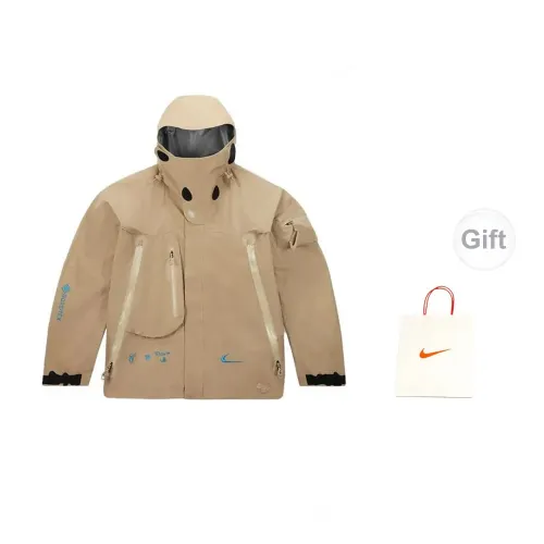 Off-white X Nike Jackets Unisex Khaki+Gift Bag