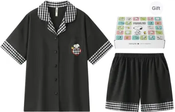 Gongdie x SNOOPY/, Pajama Set Women's Gift Box Set Black