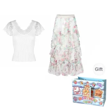 TWOPLUMGIRLS Two Piece Skirt Sets Women's