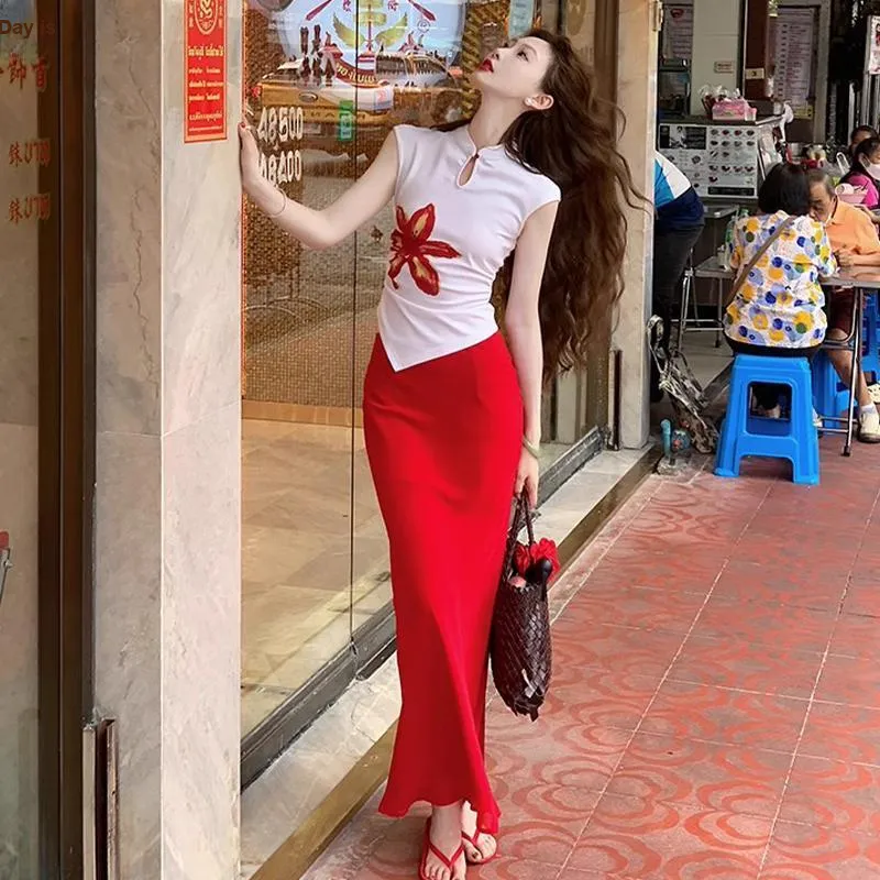 WOWI Two Piece Skirt Sets Women's-3