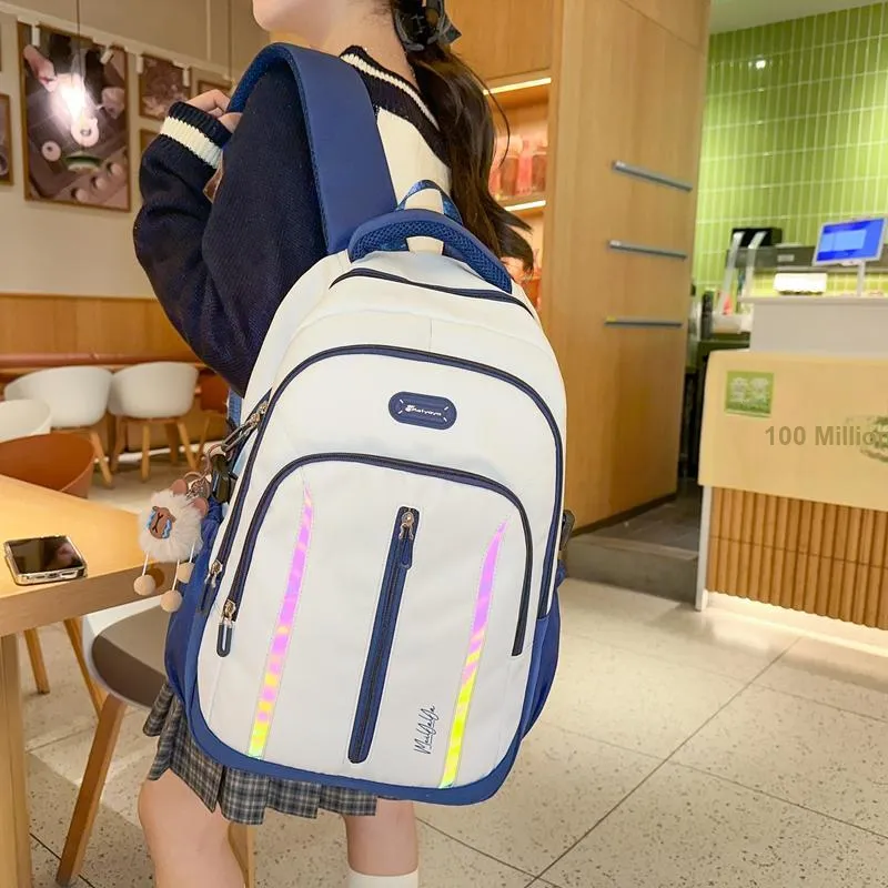OUZIHUANG Nylon Backpack Regular Women's Multicolor-3