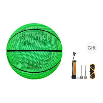 SIPAKESPORT PU Basketball Neon Green Size 7 Glow In The Dark Unisex