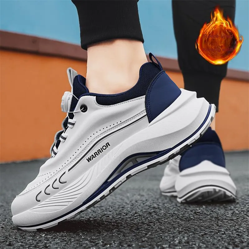 Warrior Slip Resistant, Abrasion Resistant, Thermal Low Top Casual Running Shoes Men's Beige Dark Blue-7