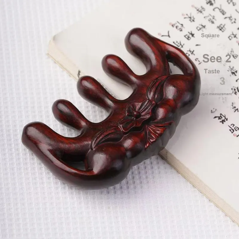 Finger Carpenter Red Rosewood Wooden Comb Women's-4