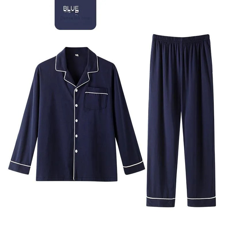 ZAO FU NIAO Pajama Set Men's Dense Ink Blue-1