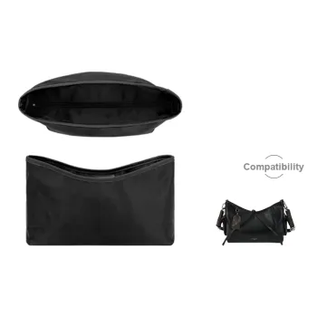 Tide Satin Medium Bag With Shape Maintaining Storage Lining Interior Pocket And Built in Bag Accessory Unisex Black