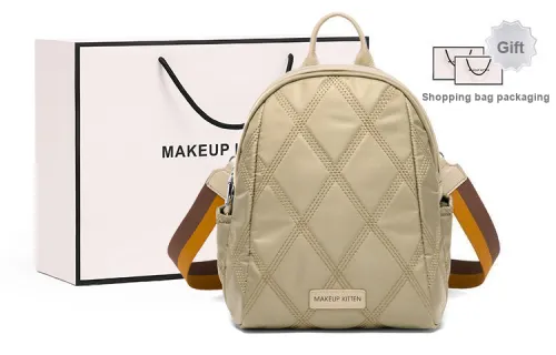 MAKEUP KITTEN Backpacks Khaki Apricot