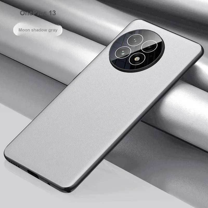 BOLIANSHI Vegan Leather Material Phone Cases Compatibility OnePlus 13 Fashion High End Business Case Monochrome Case-5