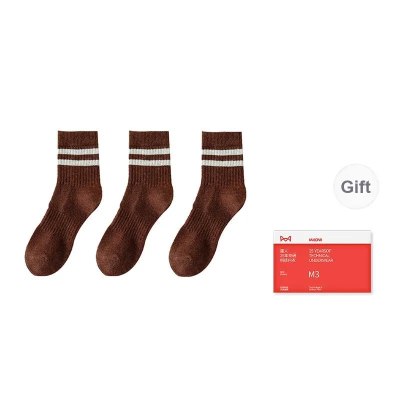 MIIOW Mid Calf Socks Women's 3 Pack-24