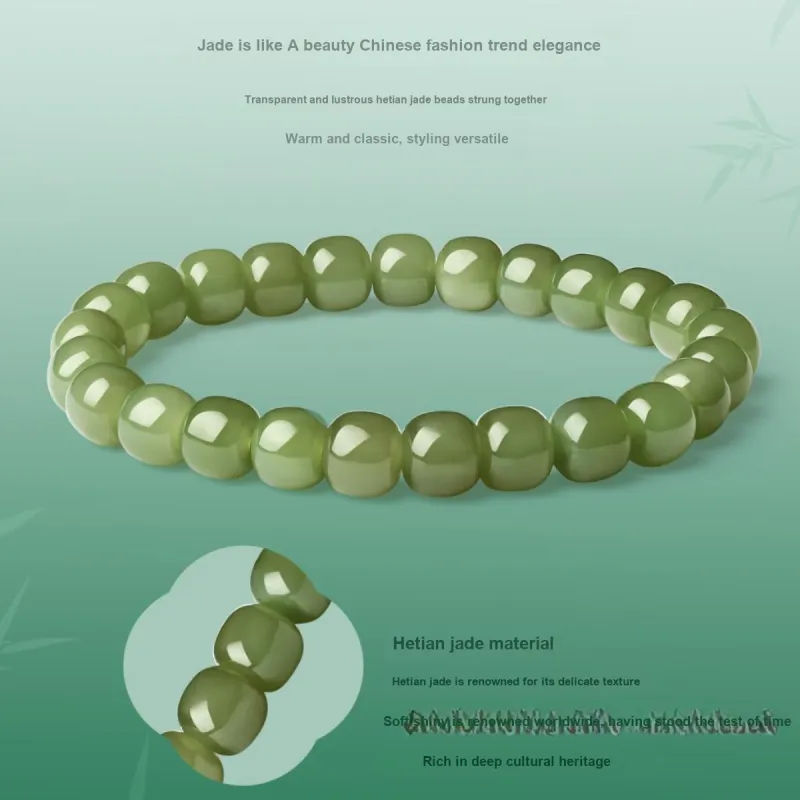 LAOMIAO Hetian Jade Bracelets Green Jade Women's-10