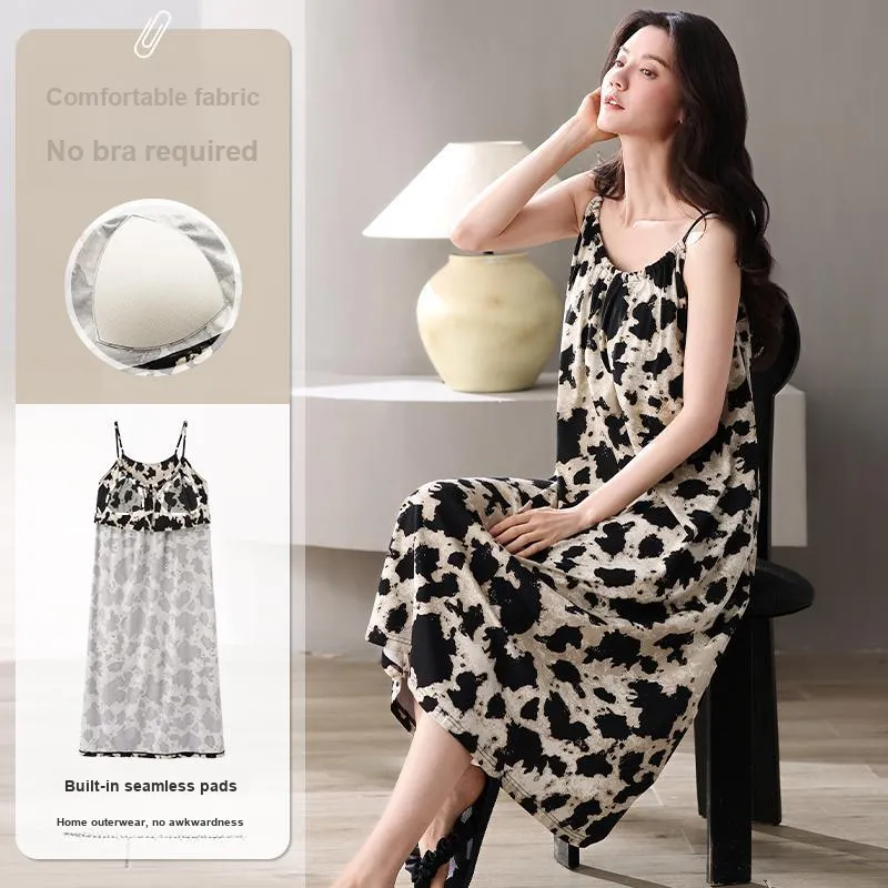 XIAFENYAN Nightgown Women's Black-1