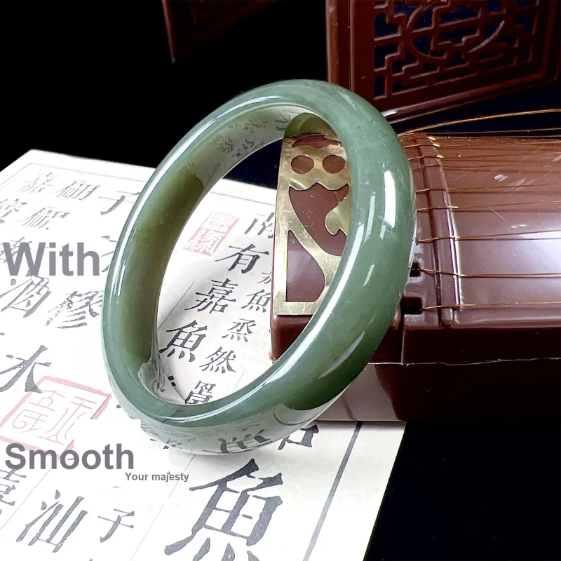 SIYIJIA Hetian Jade Bangles Green Jade Women's-2