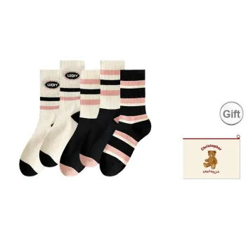 Caramella Mid Calf Socks Women's Shopping Bag Combo Set