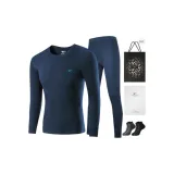 Crew Neck Clothing Sets (Navy Blue) 100% cotton Antibacterial/Includes 2-Pack Cotton Socks+Shopping Bag
