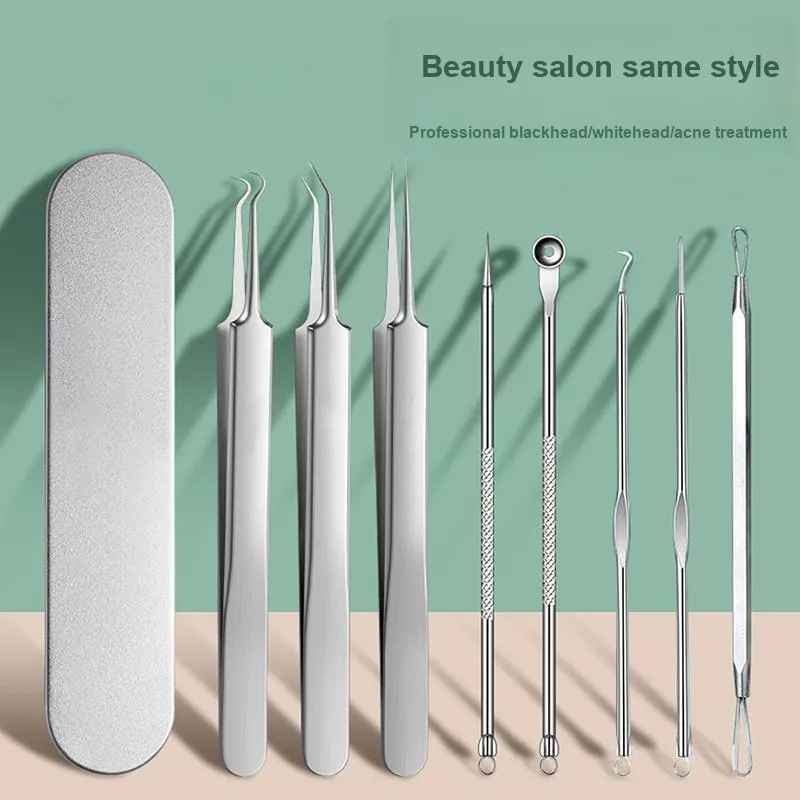 Pleasant Language Stainless Steel Pimple Extraction Tool Combination Blackhead Cell Extractor-1