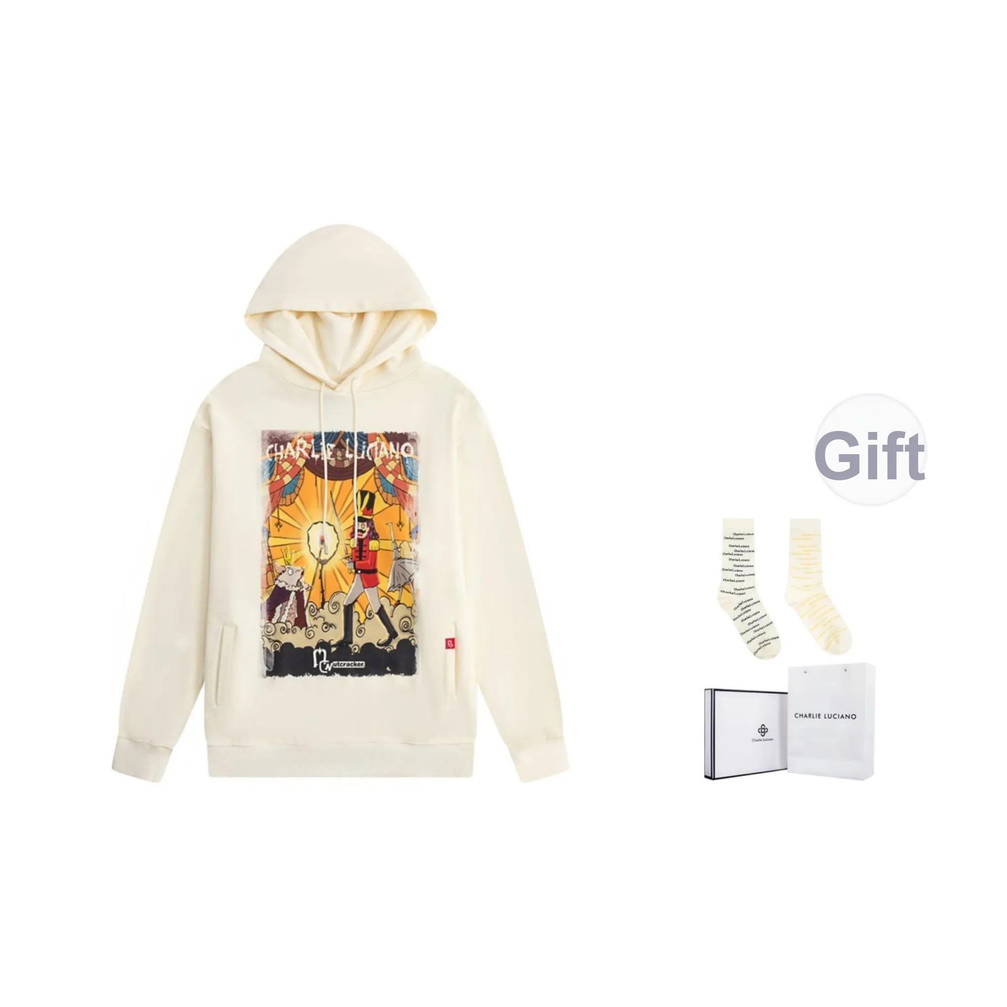 Charlie Luciano x HUTAOJIAZI Свитшот Унисекс Белый