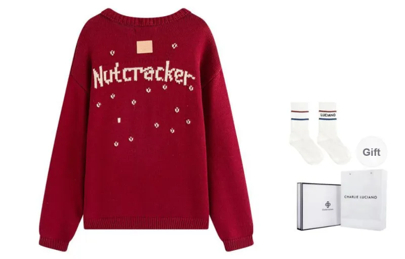 Charlie Luciano x HUTAOJIAZI Sweater Unisex Red-1
