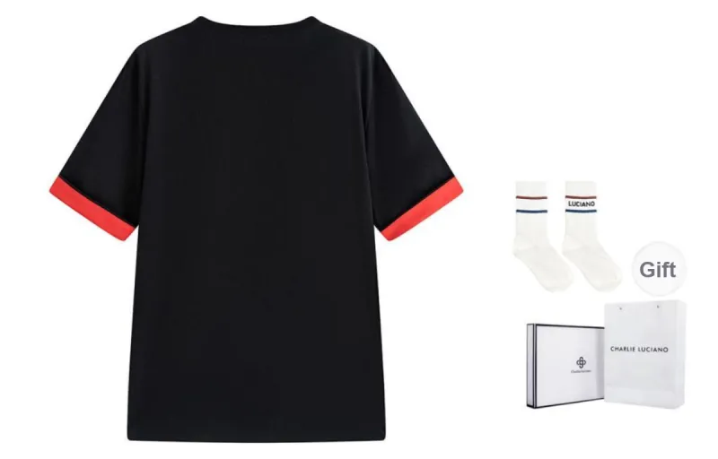 Charlie Luciano T Shirts Unisex Black Box+Socks-1