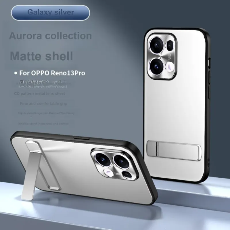 ZHUOJI Matte Material Aurora Invisible Stand Phone Case Compatibility Opporeno13pro/reno12/11pro+/Reno10-15