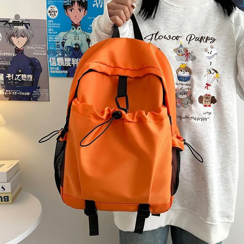 BRABOSTON Nylon Backpack Regular Unisex Gray/Black/Orange/Khaki-17