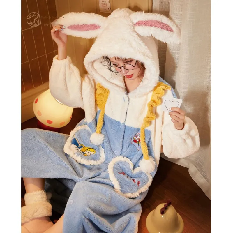 Gongdie x Disney Pajama Robe Women's Blue-1