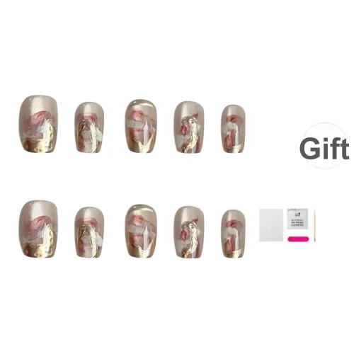 JIABITU Позолоченный Hill False Nail Короткий LADDER Телесный Smudge Новый китайский стиль 14mm