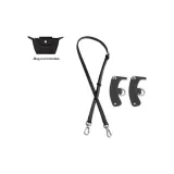Black with Silver Buckle Shoulder Strap+[No Perforated]Set
