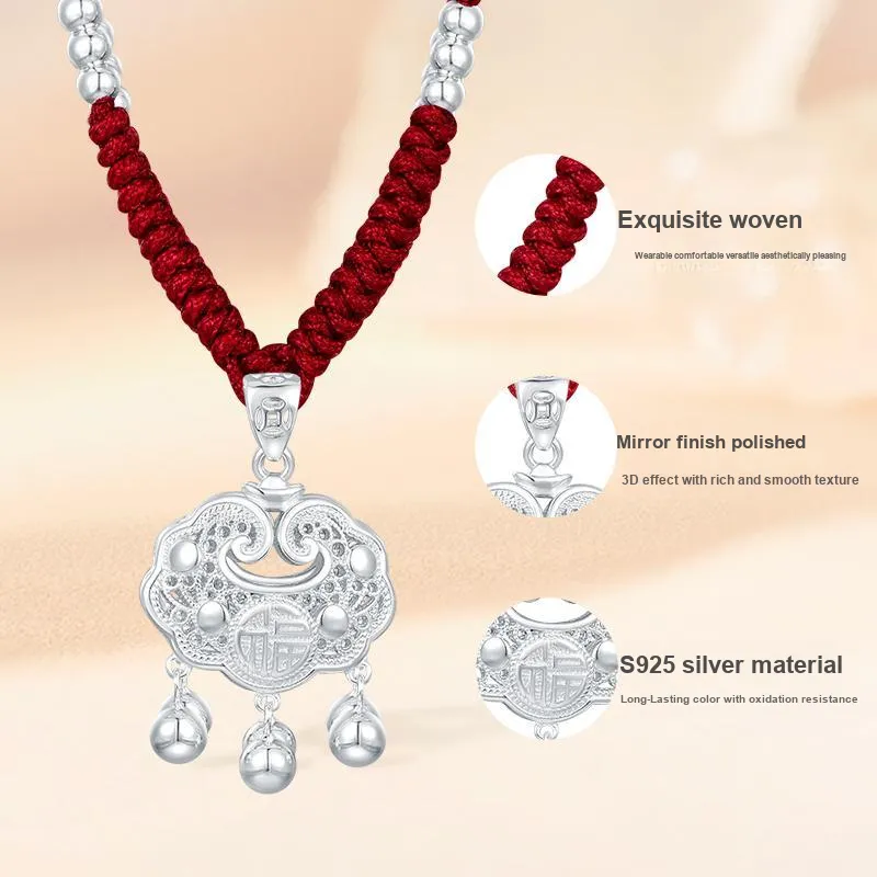 JINLIUFUJIXIANG S925 Sterling Silver Necklaces Unisex-10