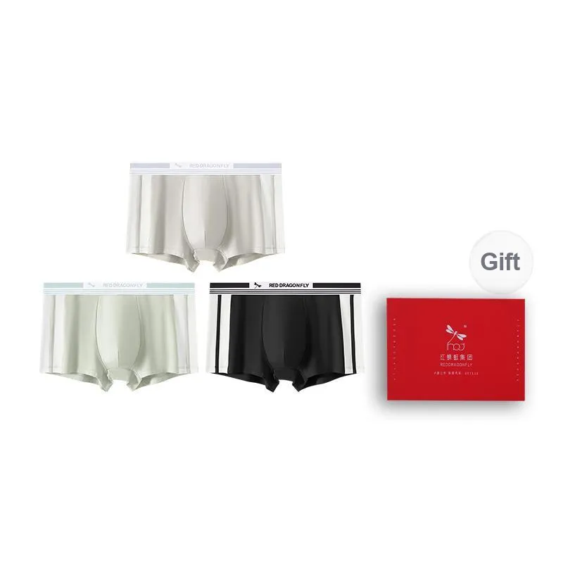 RED DRAGONFLY Cotton Panties Men's 3 Pack Gift Box Set-12