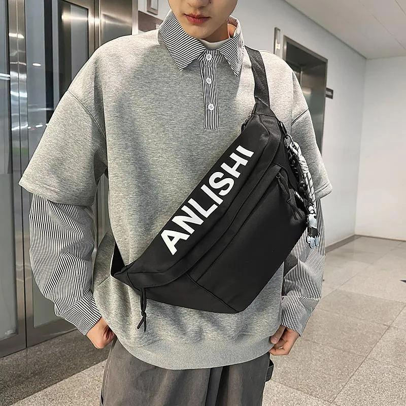 Single Warehouse Nylon Sling Bag Unisex White/Khaki/Gray/Black-17