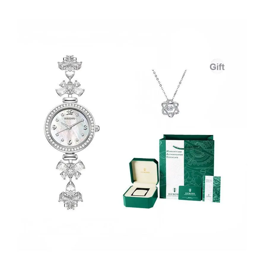 RENOVO русалка браслет с бабочкой полностью украшенный горным хрусталем кварцевый механизм часы на запястье
