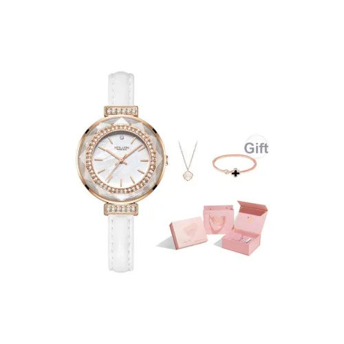 SOLLEN Quiet Luxury Collection Кварцевый механизм Коровья кожа Ремешок Часы Женские Жемчужная раковина Циферблат