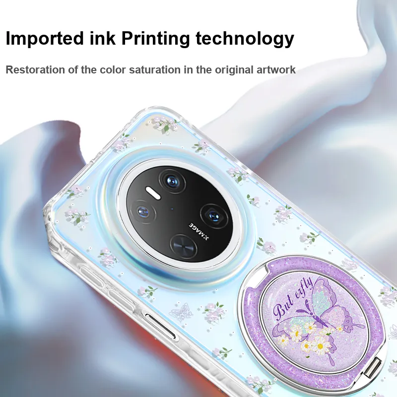 Marsfield Acrylic Material 360 Rotating Iridescent Pivot Case Phone Cases Compatibility With Huawei Mate 70/60 Pro-4