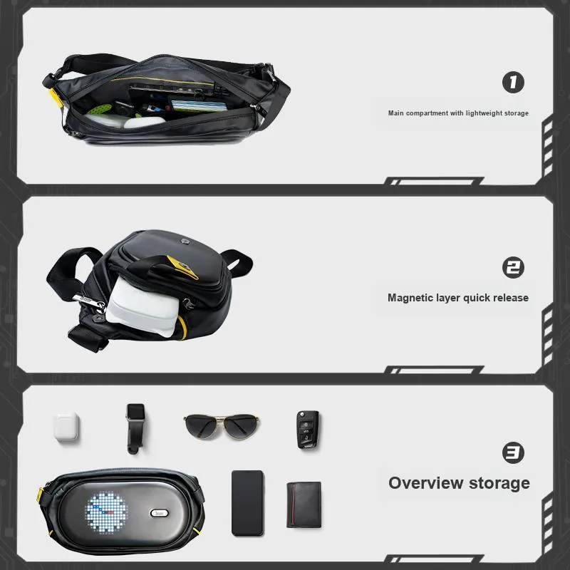 Divoom PU Pixel Versatile Backpack Fanny Pack Unisex Black-2