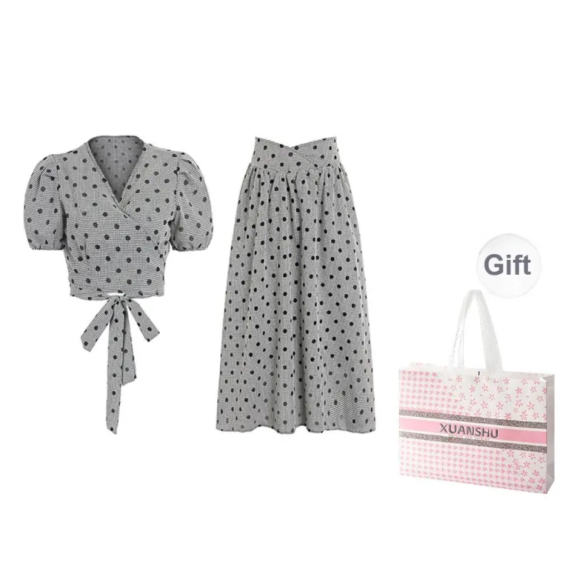 XUANSHU Two Piece Skirt Sets Women's-0