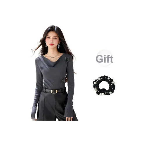 WUSHANSHAN Серый + Резинка для волос С подарками Женские Трикотаж