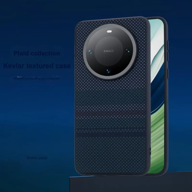 Koman TPU+PC Material Kevlar Carbon Fiber Skin Feel Grid Phone Cases Compatibility With Huawei Mate 60 Pro/P70 Pro-5