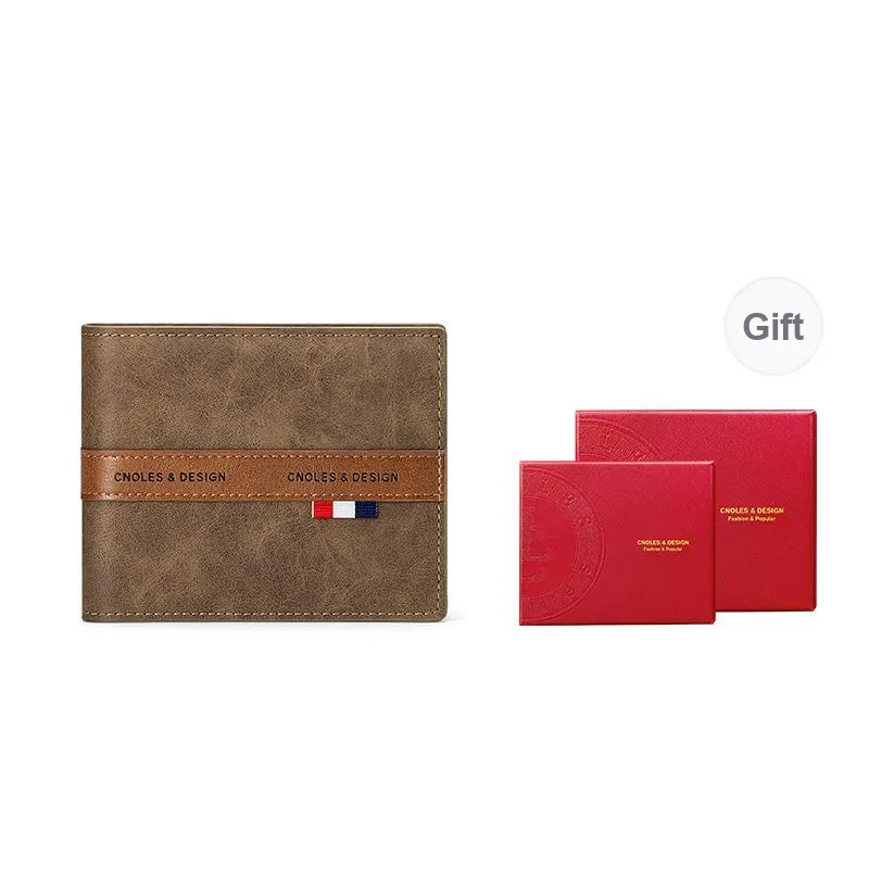 CNOLES Synthetic Leather Coin Purse Money Clip Card Holder Wallet Men's Dreamy Gray-6