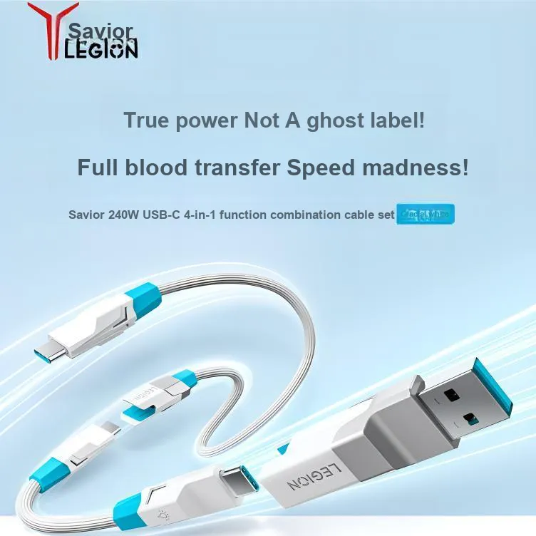 Lenovo Savior USB4 Cable A To Type C, Type C To Type C All Metal Shell, Multi Purpose Design Cables-1