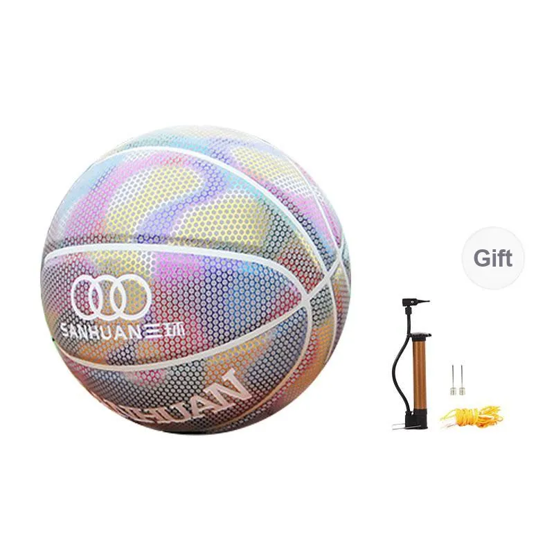 THREEHUAN PU Basketball Size 7 Ball Reflective Training Unisex-5