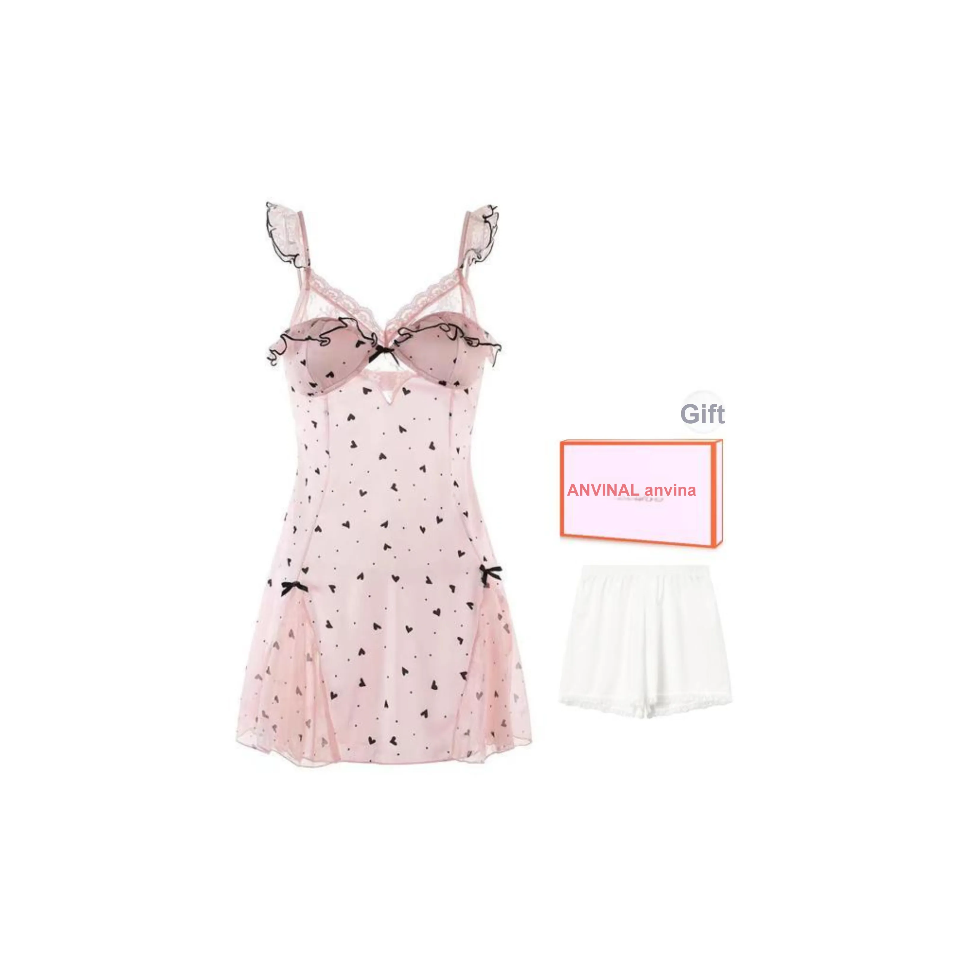 ANVINAL Nightgown Women's Gift Box Set Pink