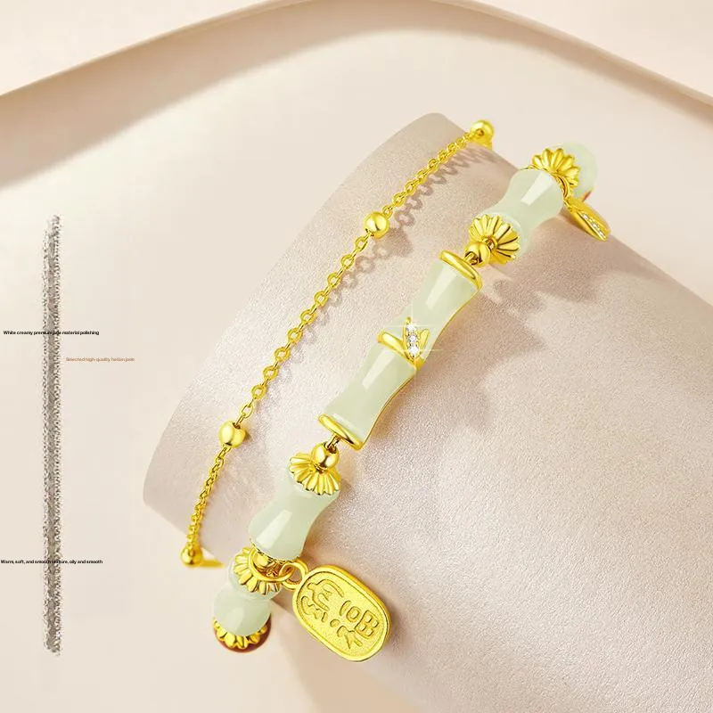 Moonstone Edge Hetian Jade Bracelets Pale Greenish White Jade Women's-4